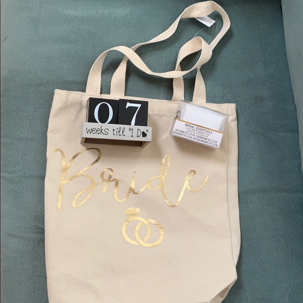 Count down blocks, bride bag, emergency essentials